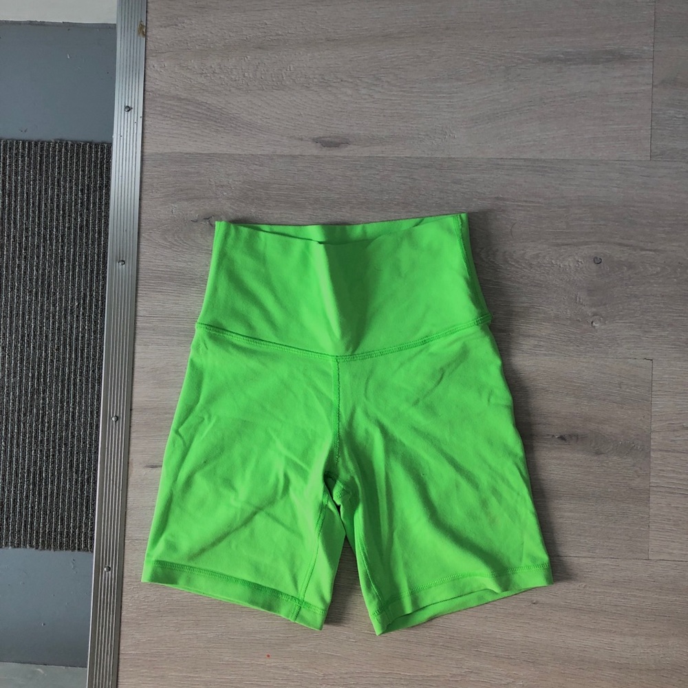 Neon green TNA biker shorts